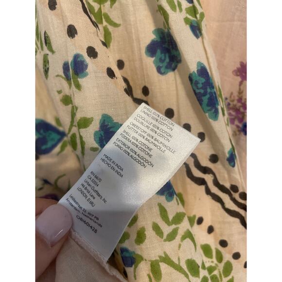 FREE PEOPLE Agnes Dress Floral Print Mini FEMININE BOHO COTTAGE Size Medium M - Picture 6 of 8